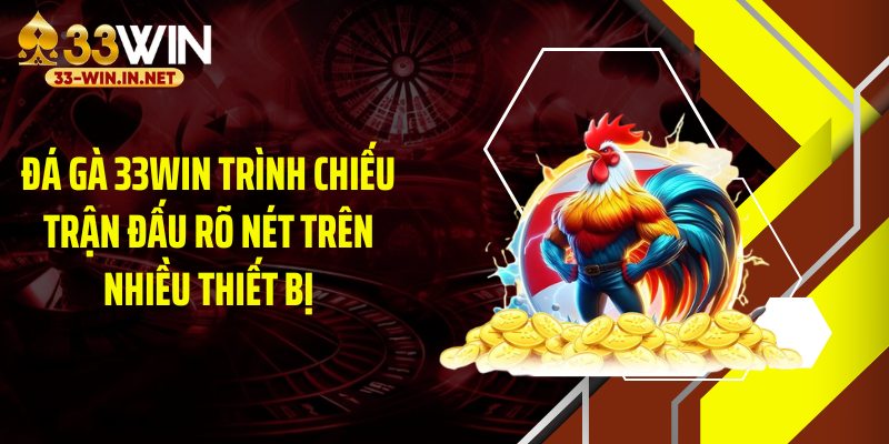 Đá gà 33WIN trình chiếu trận đấu rõ nét trên nhiều thiết bị